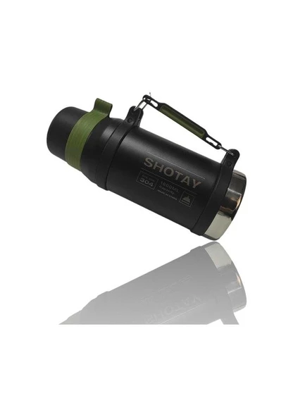 Shotay Çelik Termos Camper Large 1600Ml Siyah - Resim 2