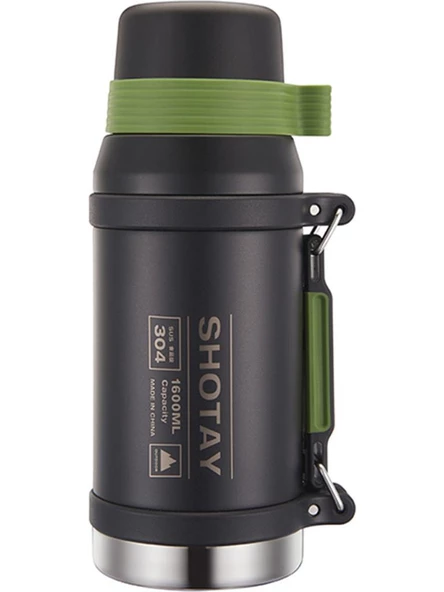 Shotay Çelik Termos Camper Large 1600Ml Siyah ürün görseli 1