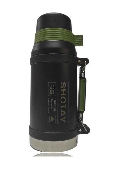 Shotay Çelik Termos Camper Large 1600Ml Siyah - Resim 6
