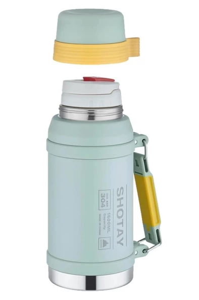 Shotay Çelik Termos Camper Large 1600Ml Açık Yeşil - Resim 3