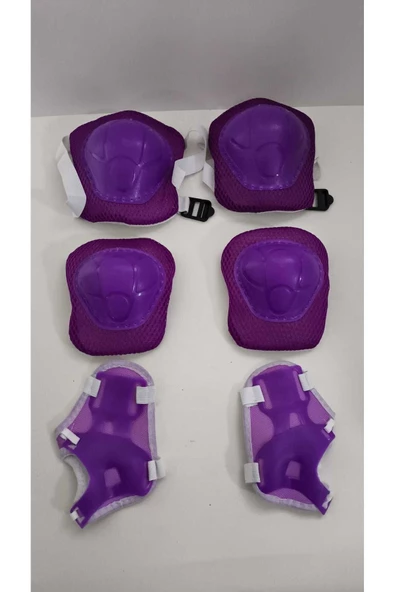 Çocuk Koruyucu Set Dizlik Dirseklik Bileklik 6 Parça Paten Scooter Bisiklet Kaykay Koruyucu Mor Renk ürün görseli 1