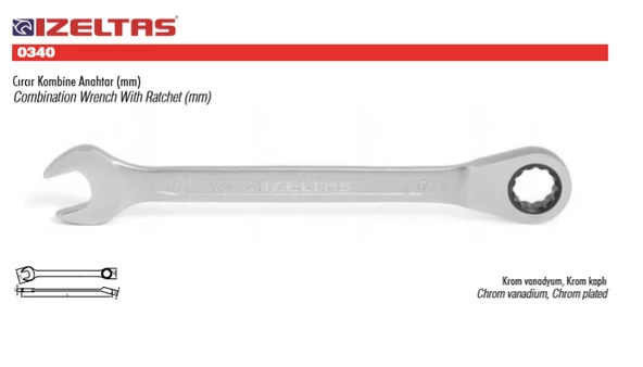 İzeltaş Kombine Cırcır Anahtar 13 MM 0340 02 0013 ürün görseli 1
