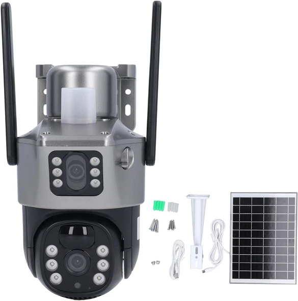 Solar 4G OKAM-3620 MBC-01 Çift Kameralı Güneş Enerjili 6MP Sim Kartlı PTZ Kamera ürün görseli 1