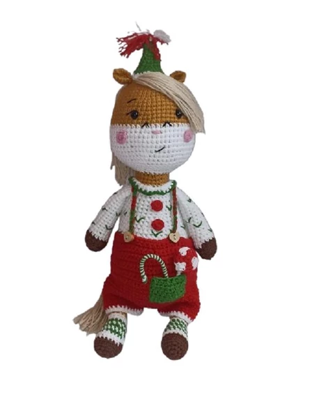 Yılbaşı Midillisi Amigurumi Organik Oyuncak ürün görseli 1