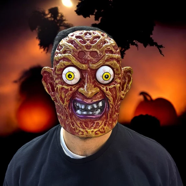 VIP HALLOWEEN MASK VIP CADILAR BAYRAMI FREDDY KRUEGER KORKU MASKESİ  PARTİ MASKESİ THE MASK ürün görseli 1