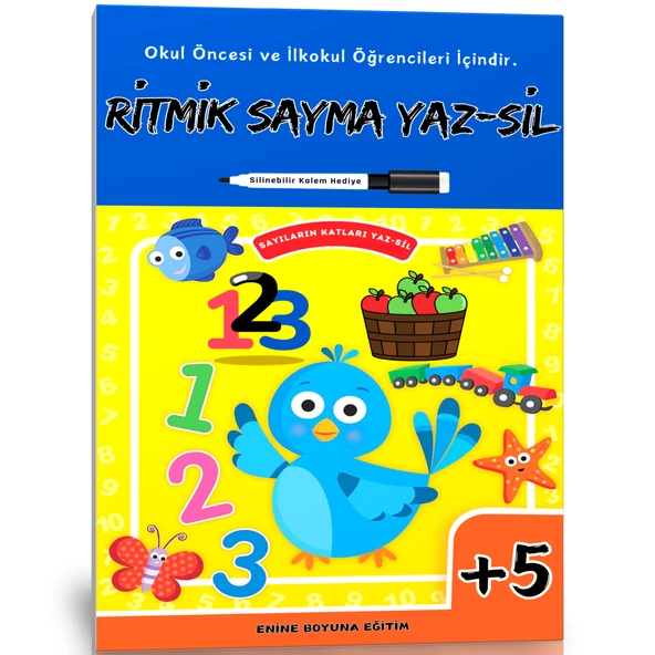 Ritmik Sayma YAZ-SİL Kitabı (Okul Öncesi ve İlkokul Öğrencileri İçin) ürün görseli 1
