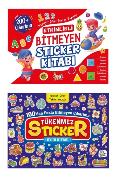 Bitmeyen Stıcker + Tükenmez Stıcker 2 Kitap (Etkinlikli 200 den fazla çıkartma) ürün görseli 1