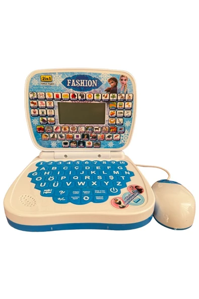 Oyuncak Laptop Frozen Elsa Bilgisayar Türkçe-İngilizce 100 Fonksiyonlu Eğitici Oyuncak ürün görseli 1
