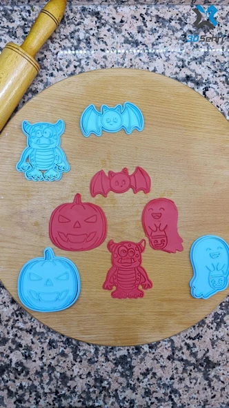 Halloween Temalı Kurabiye Kalıbı ve Şeker Hamuru Kalıbı Seti 4 Adet - 9 CM ürün görseli 1