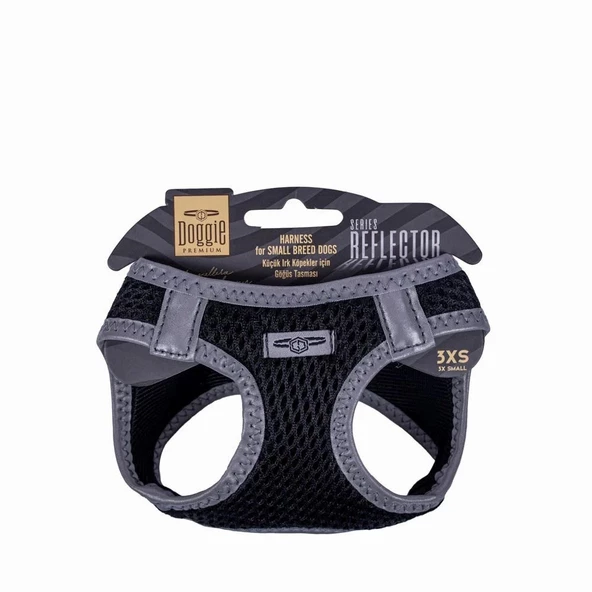 Doggie Reflektör Göğüs Tasması Siyah 3Xs-22-26Cm ürün görseli 1