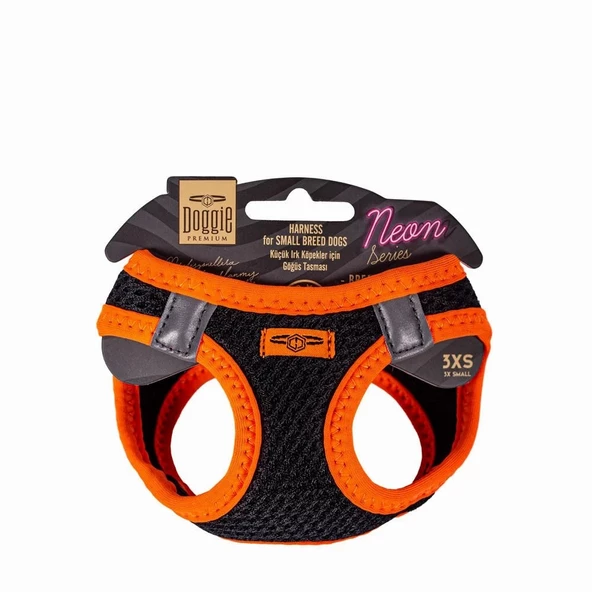 Doggie Neon Göğüs Tasması Turuncu 3Xs-22-26Cm ürün görseli 1