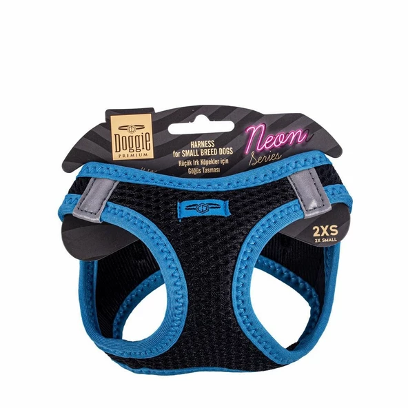 Doggie Neon Göğüs Tasması Mavi 2Xs-26-30Cm ürün görseli 1