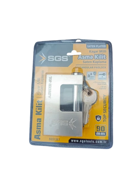 SGS ASMA KİLİT KAYAR MİLLİ SATEN KAPLAMA 90MM ürün görseli 1