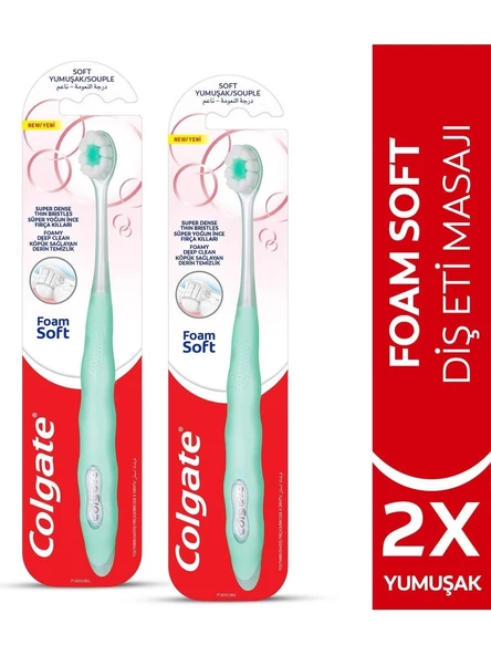 Colgate Foamsoft Diş Eti Masajı Yumuşak Diş Fırçası x 2 Adet ürün görseli 1