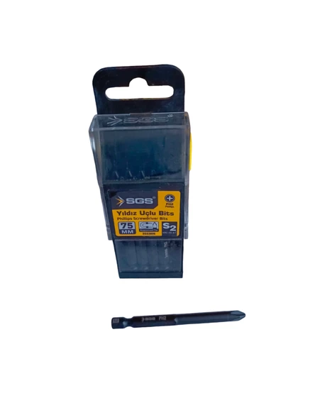 SGS YILDIZ UÇLU BİTS S2 PH2 X 75mm (10 ADET) - Resim 2