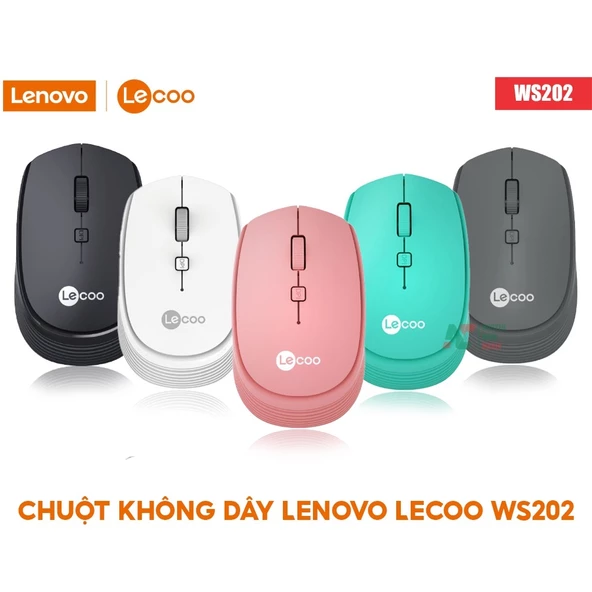 Lenovo Lecoo WS202 1600 DPI 4 Tuşlu Kablosuz Mouse / Turkuaz Rengi ürün görseli 1