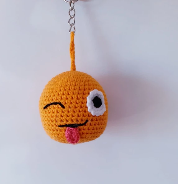 Sevimli Surat Amigurumi Organik Anahtarlık Oyuncak ürün görseli 1