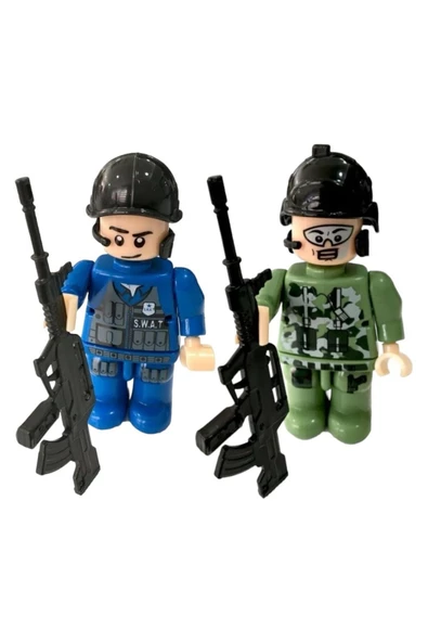 Özel Kuvvetler Mini Asker ve Mini Polis Figür Seti 8 CM Minifigür 2'li MEGASET ürün görseli 1