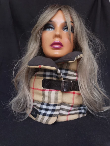 Burberry desen tasarım, içi polar kumaş ve silikon dolgulu sıcacık tutar. ürün görseli 1