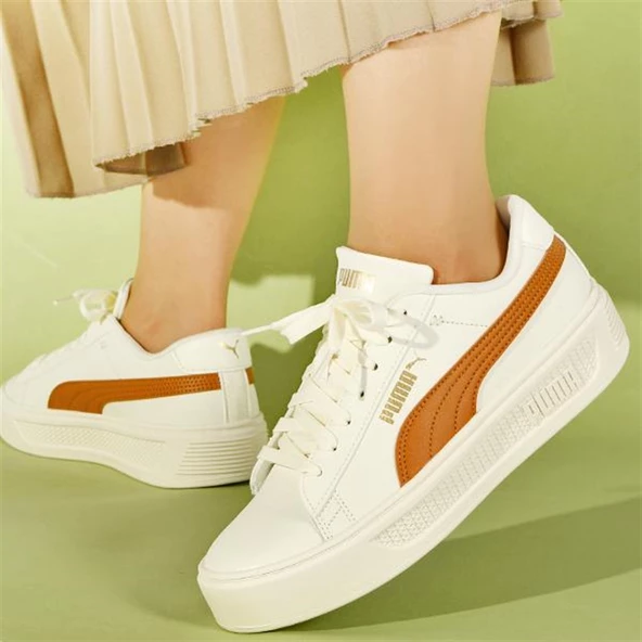 Puma Smash Platform V3 Beyaz Kadın Sneaker spor ayakkabı - 390758 12 ürün görseli 1