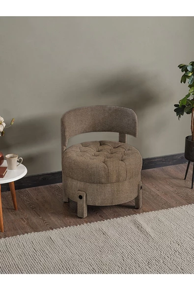 Meşe Home King Kapitoneli Silinebilir Kumaş Konforlu Modern Tasarım Renk Seçenekli Tekli Sandalye ürün görseli 1