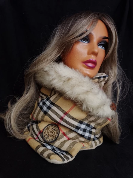 Kürk detaylı tasarım neck warmer içi silikon dolgulu sıcacık tutan tasarım ürün ürün görseli 1