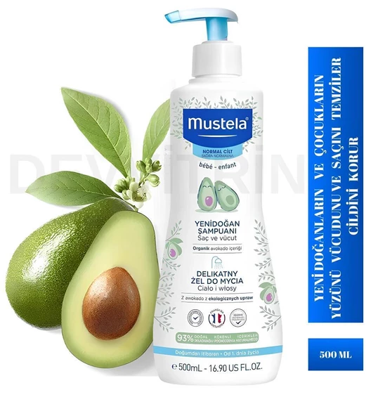 Mustela Gentle Cleansing Şampuan 500 ml (Yenidoğan Saç ve Vücüt Şampuan) ürün görseli 1