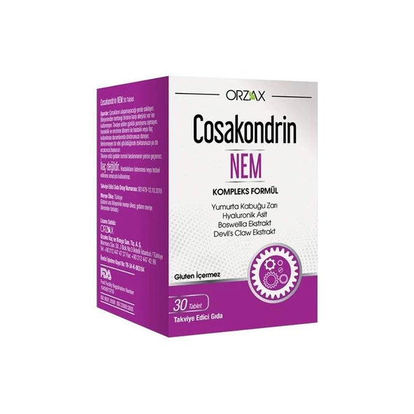 Orzax Cosakondrin Nem 30 Tablet ürün görseli 1
