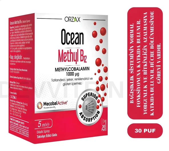 Ocean Methyl B12 1000 mcg Dilaltı Sprey 5 ml ürün görseli 1