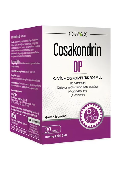 Orzax Cosakondrin Op 30 Tablet ürün görseli 1