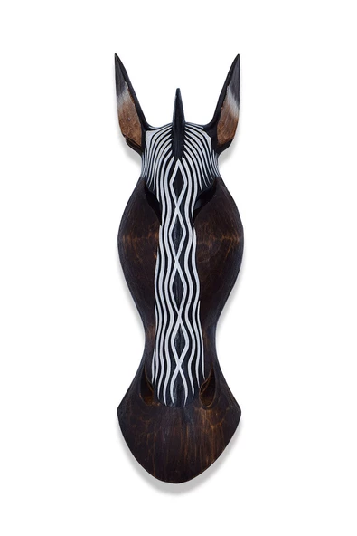 Zebra Kafası Maske, Duvar Objesi, Ahşap Mask, Dekoratif Hediye ürün görseli 1