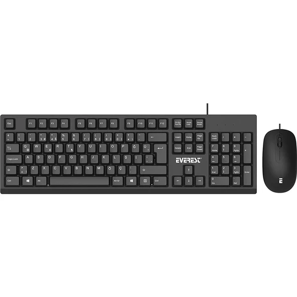 Everest KM-615 Siyah Usb Combo Q Standart Klavye + Mouse Set - 32914 ürün görseli 1