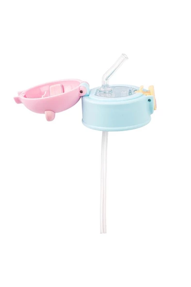 HON PEMBE ASKILI PASLANMAZ ÇELİK ÇOCUK TERMOSU 480ML - Resim 4
