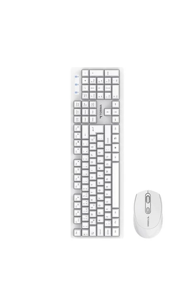 Kablosuz Q Klavye Mouse Seti TMK01 Beyaz - Resim 3