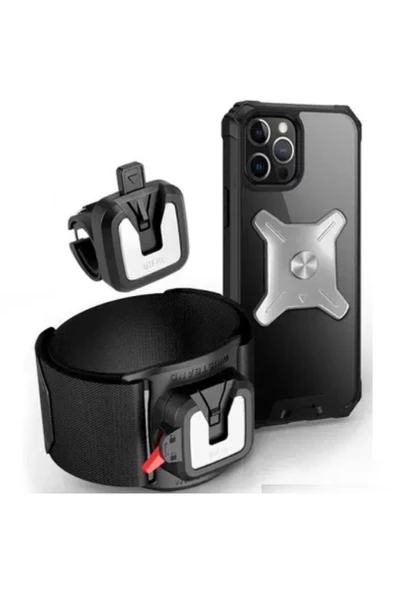 BGZ STORE   Bisiklet Motorsiklet Gidon Telefon Tutucu 2in1 Kol/Bilek Takılan Band Pratik Kilitli Telefon Tutucu ürün görseli 1