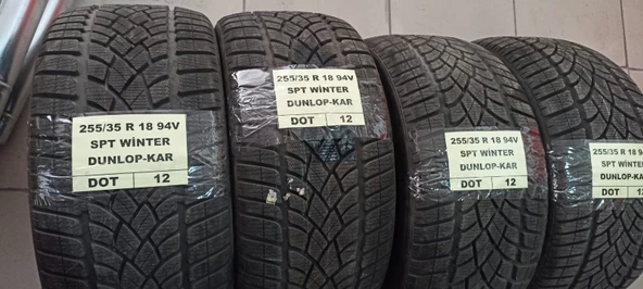 255/35 R 18 94 V SPT WİNTER M+S DUNLOP KAR LASTİĞİ-4ADET(TAKIM HALİNDE SATIŞ)-ÜRETİM TARİHİ:2012   2553518 ürün görseli 1