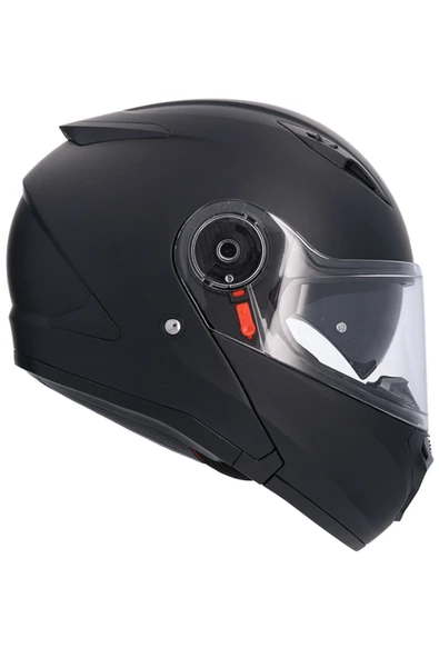 Shiro Çene Açılır Flip Up 4122 SH-508SV Triton Solid Mat Black Sun Vizor M Beden Kask ürün görseli 1