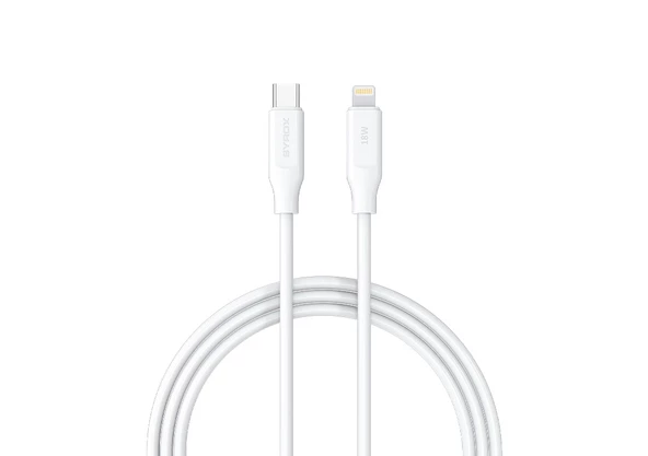 Syrox PD18LK 3.0A 18W 1mt Type-C - Lightning Şarj & Data Kablosu - Beyaz ürün görseli 1