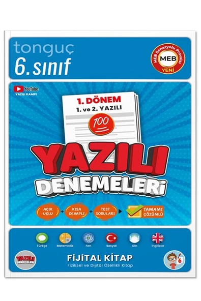6. Sınıf Yazılı Denemeleri 1. Dönem 1 ve 2. Yazılı - Tonguç Yayınları ürün görseli 1