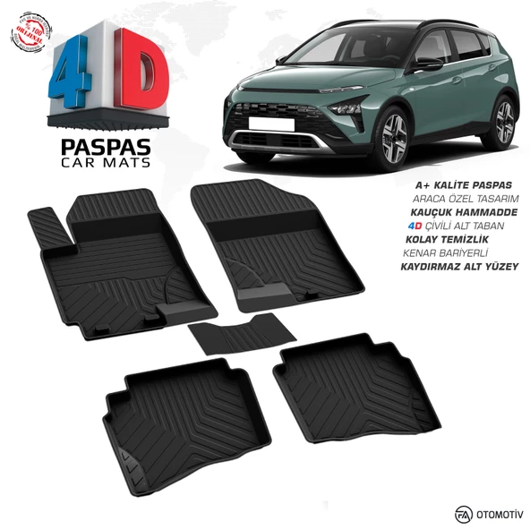 Hyundai Bayon 4D Havuzlu Paspas 2021 Model Ve Sonrası ürün görseli 1