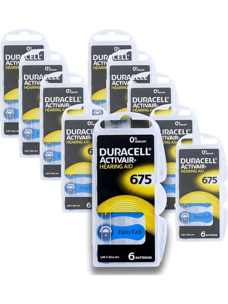 Duracell 675 Kulaklık Pili 10 Paket 60 Adet Kulaklık Pili ürün görseli 1