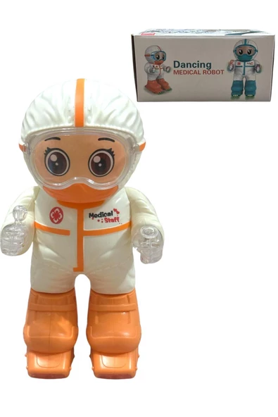 Robot Pilli Işıklı Sesli Müzikli Patenli Kayan Medical Robot Oyuncak 18 CM ürün görseli 1