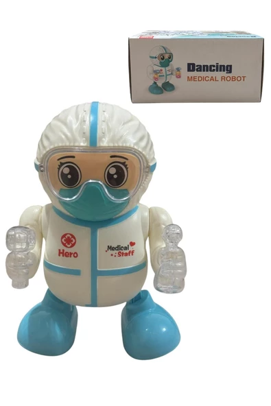 Robot Pilli Işıklı Sesli Müzikli Medical Dancing Robot 18 CM ürün görseli 1