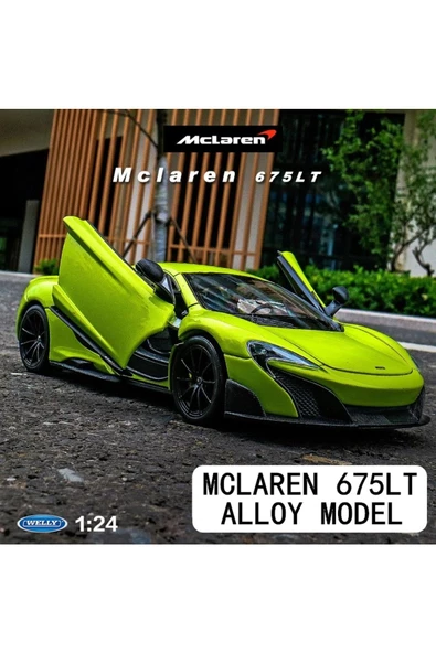MCLAREN 675T YEŞİL 1/24 Ölçek Diecast Metal Model Araba Koleksiyon ürün görseli 1