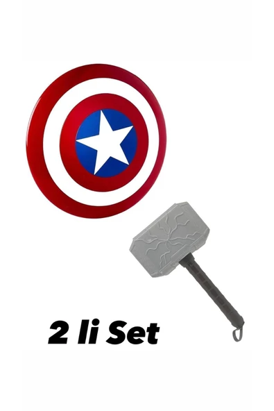 Avengerss Captain Amerika Kalkan Ve Thor Çekiç 2 Lİ MEGASET ürün görseli 1