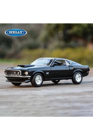 1969 Ford Mustang 429 Siyah 1:24 Model Araba ürün görseli 1