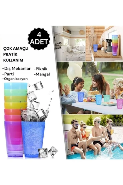 Mithra Life 4 Adet 250 ML Kırılmaz Parti Piknik Bardağı MIT1109 ürün görseli 1