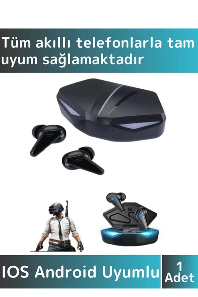 Premium iPhone 16 Tam Uyumlu Led Işıklı Gaming Kulak İçi Bluetooth Oyuncu Kulaklığı ürün görseli 1