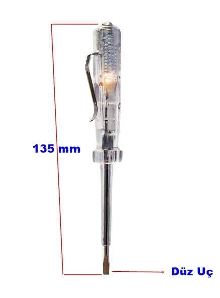 ÇETİNLER Kısa Askılı Voltaj Kontrol Kalemi Düz 135mm ürün görseli 1