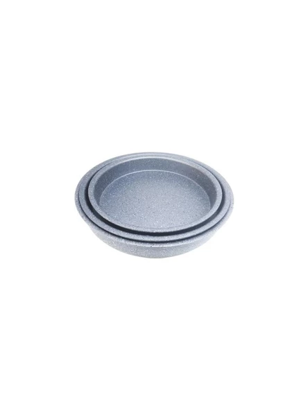 OMS 3086 3 Parça Granit Tepsi Seti Gri - Resim 2